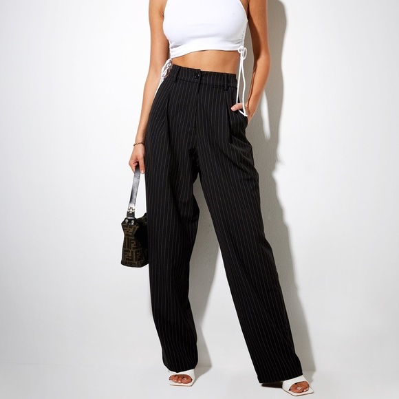 Motel ASOS Pants - NWT Motel Sakila Trouser pinstripe black & white dress pant  size Med